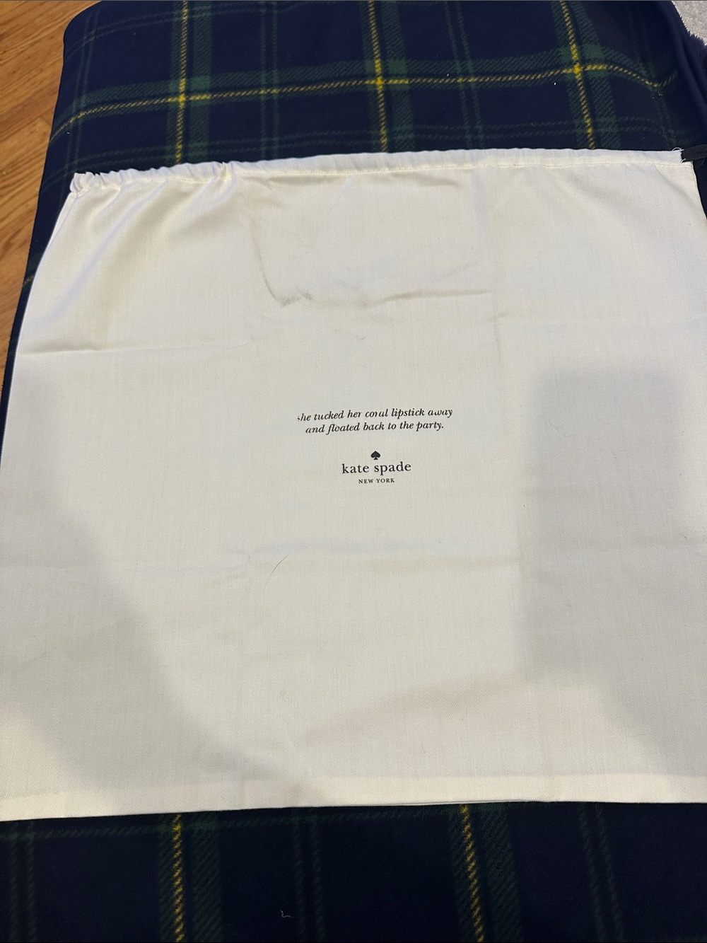 kate spade White Branded Drawstring Dust Bag for Bedding Accessories17x19.5”